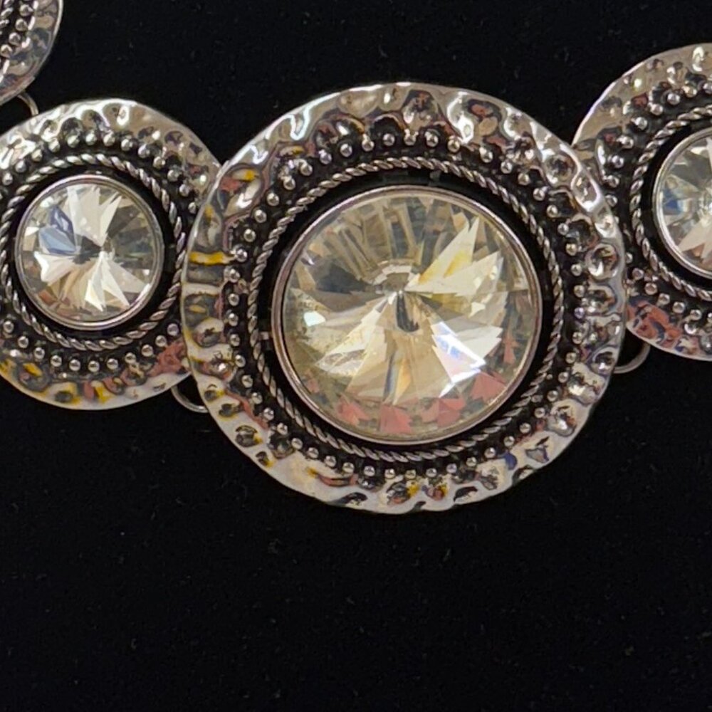 Large Crystal And Metallic Statement Necklace - image 5